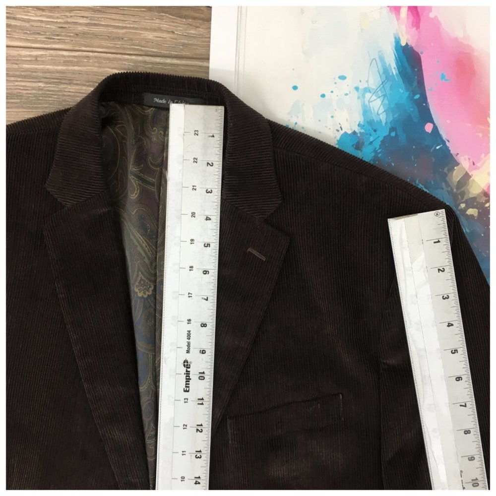 Ralph Lauren Mens Blazer Sport Coat Two Button‎ Corduroy Jacket Size 46R Casual - Picture 12 of 13